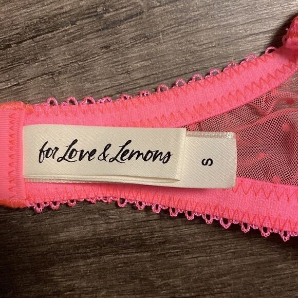 Victoria’s Secret VS For Love and Lemons Daisy Bra Hot Neon Pink ~ size S Small - Picture 9 of 12